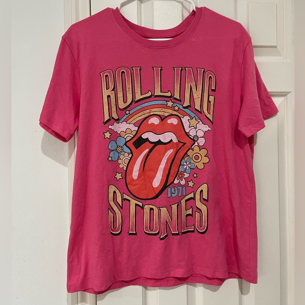Rolling Stones Pink Graphic Short Sleeve Tee size medium